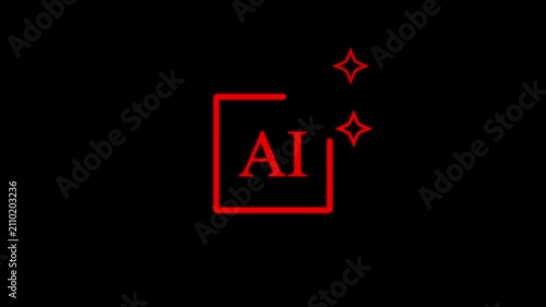 A clean and modern AI design icon featuring a glowing shine e.4kffect. Ideal for representing digital creativity, graphic design tools, software interfaces, branding 