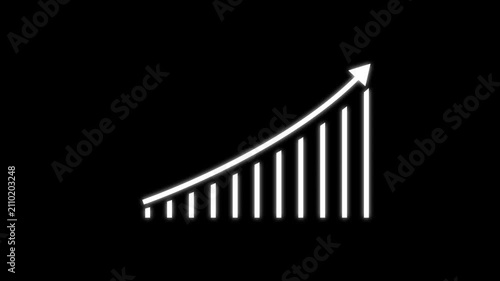 Abstract business graph icon animation background. Business Financial Growing Business Income And Earnings.4k video
