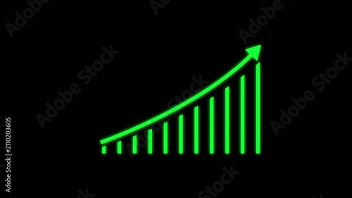 Abstract business graph icon animation background. Business Financial Growing Business Income And Earnings.4k video