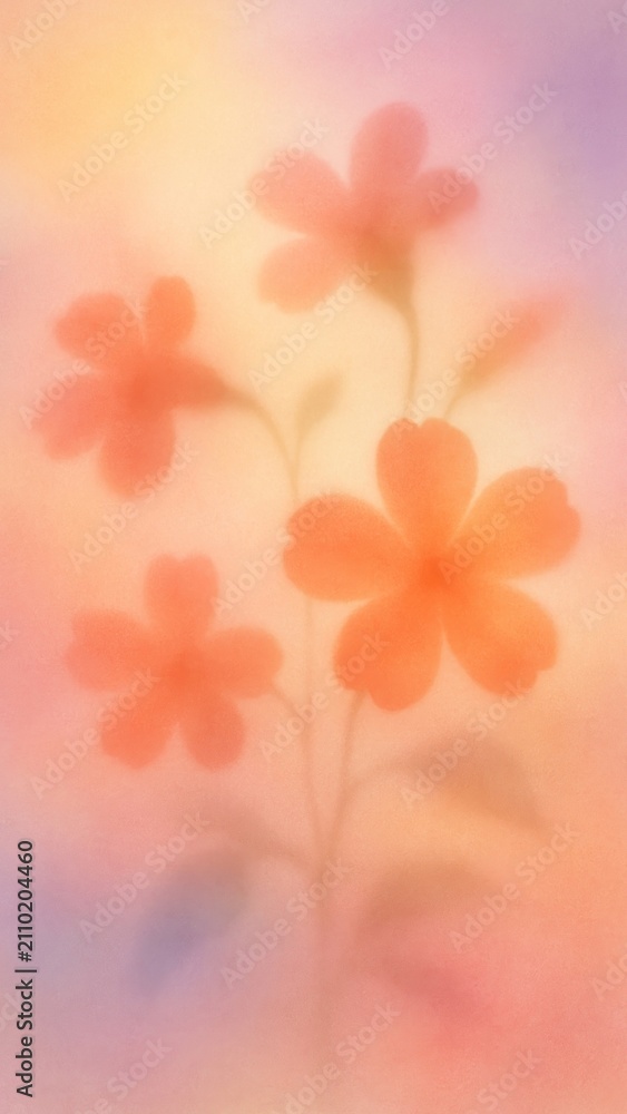 Obraz premium Dreamy floral pastel art mobile wallpaper