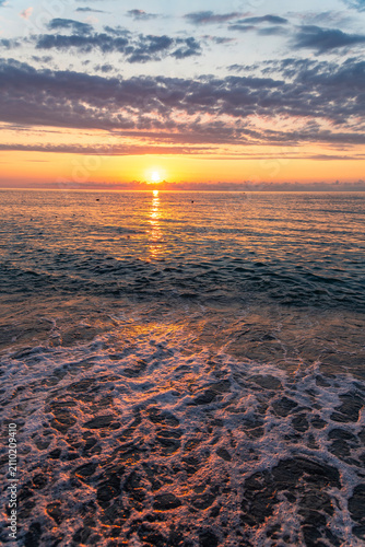 Beautiful summer sunset over the sea.