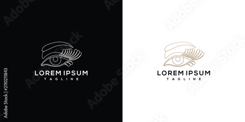 Bild auf Leinwand Eyelash and Eye Logo Design