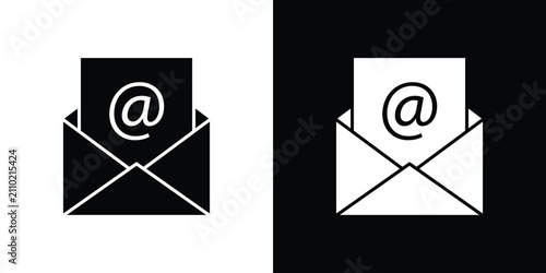 Email icon line art pictogram pack
