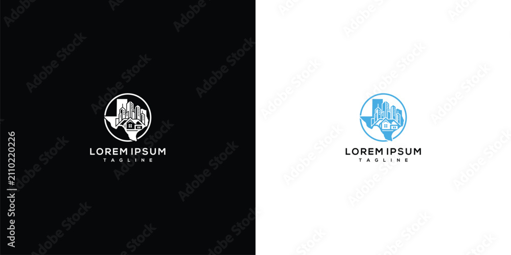Fototapeta premium Texas Oil and Gas Drilling Logo Design with State Map and Energy Rigs Icon