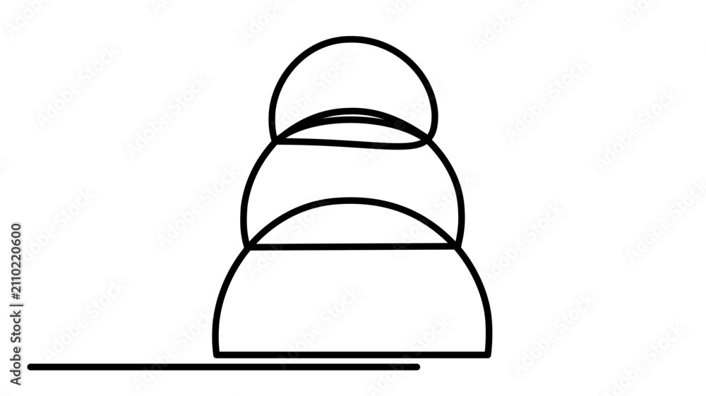 Fototapeta premium Simple clean flat vector line icon of a waterfall over rocks, suited for landscape maps, outdoor websites, vacation guides, and nature labels.