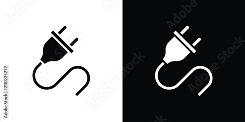 Fotografie Plug icon outline drawings set