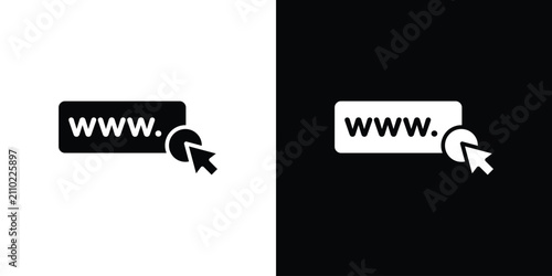 Foto Url icon outline drawings set