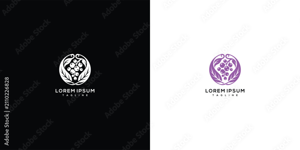 Fototapeta premium Abstract Organic Tech Logo Design with Geometric Elements on Dark and Light Backgrounds