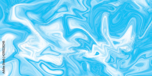 Abstract bright blue liquid marble swirl texture background for vibrant fluid acrylic paint graphic design layouts