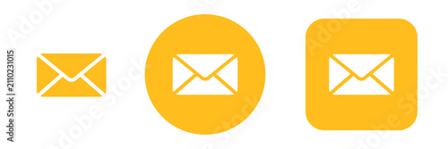 Foto email icon set with mail and envelope symbols