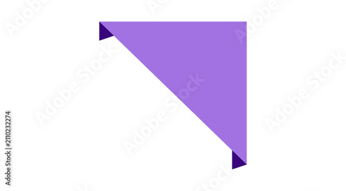Purple Corner Ribbon Fold Icon with Triangular Page Marker and Minimal Design