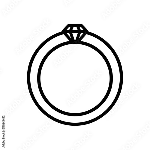 Wide Band Ring Outline Vector Icon - Simple Black Circle Design for Jewelry, Logos, and Graphic Elements