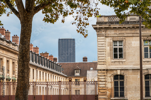 View of parisian facades with the Montparnasse Tower in the background - Paris