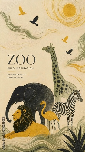 動物園のイラストデザイン5 - 1