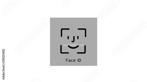 Biometric Face Scan and User Identification Technology Animation.Data Security and Personal Identification Face ID Motion Graphic