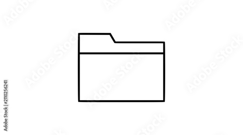 Fotografía Minimalist hand-drawn vector icon of a file folder with tab detail