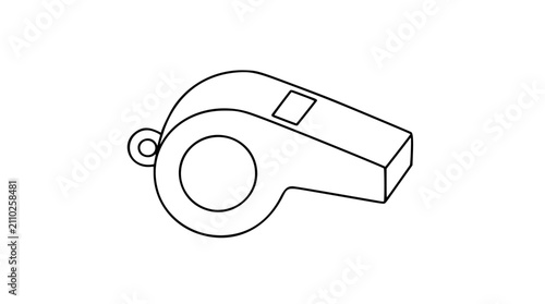 Foto Minimalist football whistle vector icon in hand-drawn line art style