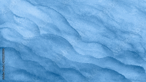 Blue azure turquoise abstract watercolor sea waves or sky texture background for  web banners design. Abstract background blue colors. Watercolor painting blue sea waves, clouds sky pattern gradient.