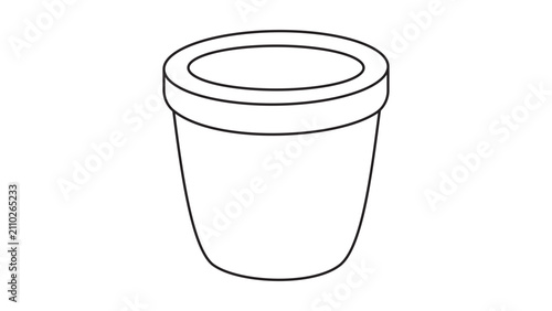 Clean minimalist vector icon of a laboratory crucible container with an editable stroke, perfect for chemistry education, scientific research, and industrial laboratory equipment illustration.