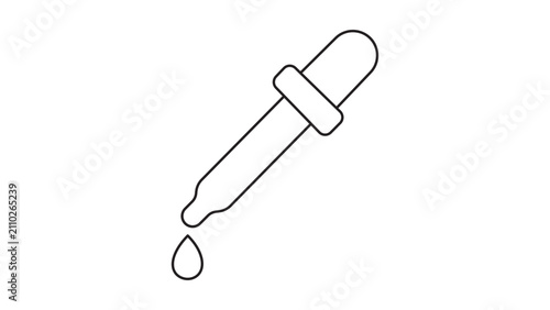 Quadro su tela Modern pipette dropper vector icon with customizable line weight, professional l