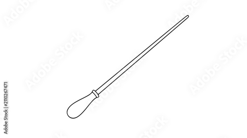Quadro su tela Professional Music Conductor Baton Vector Icon – Hand-Drawn Minimalist Line Illu