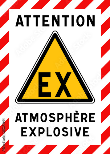 Panneau signalétique EX, atmosphère explosive, zone ATEX, sécurité industrielle