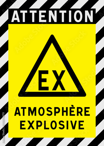 Panneau signalétique EX, atmosphère explosive, zone ATEX, sécurité industrielle