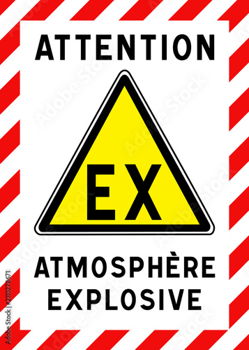 Panneau signalétique EX, atmosphère explosive, zone ATEX, sécurité industrielle