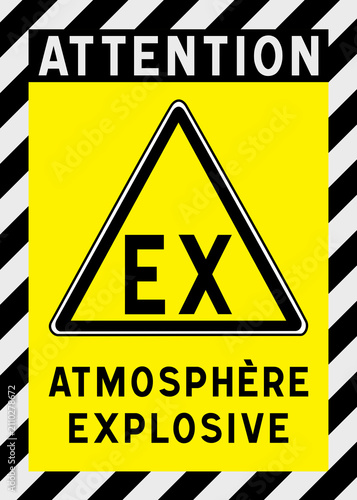 Panneau signalétique EX, atmosphère explosive, zone ATEX, sécurité industrielle