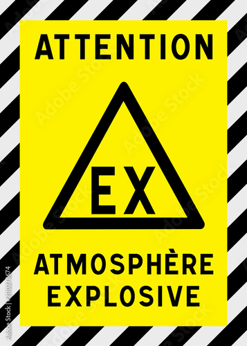 Panneau signalétique EX, atmosphère explosive, zone ATEX, sécurité industrielle