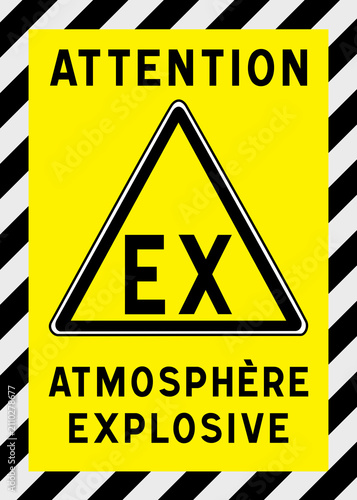 Panneau signalétique EX, atmosphère explosive, zone ATEX, sécurité industrielle