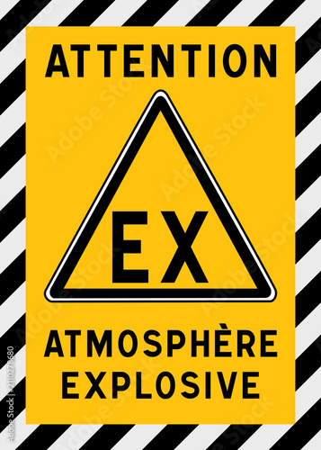 Panneau signalétique EX, atmosphère explosive, zone ATEX, sécurité industrielle