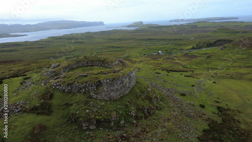 Ruins of Dun Beag Iron Age  Broch at Struan, Isle of Skye, Scotland, UK