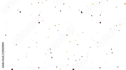 Colorful confetti bursts against a solid Alpha channel., in this isolated 3D animation.