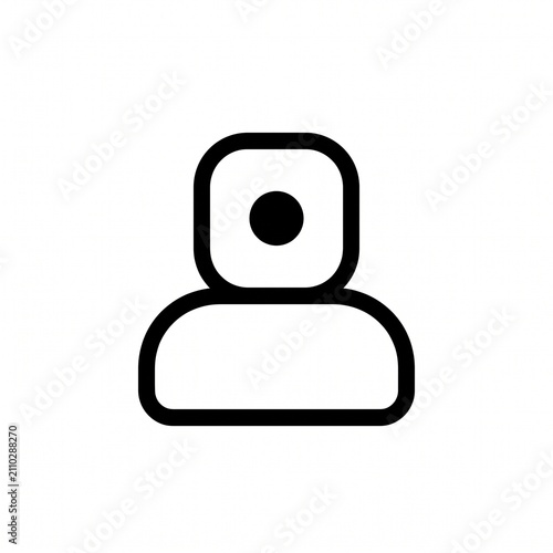 Minimalist user profile icon for app design. Simple flat vector avatar for UI UX interface elements.
