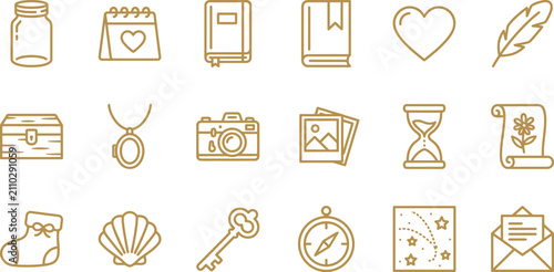 фотографія Vintage object icon set