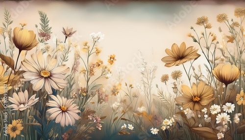 Delicate Rustic Meadow Blossom Design