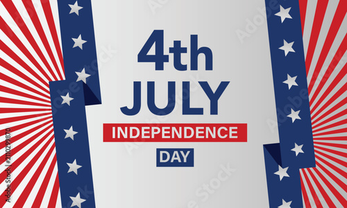 Modern 4th of July Greeting Card with Grunge American Flag and Patriotic Colors