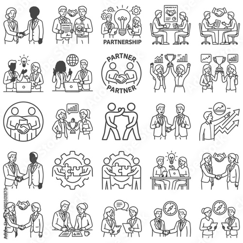 business partnership and teamwork concepts illustrating diverse people collaborating shaking hands and achieving success