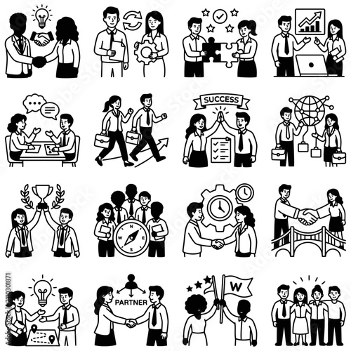 business partnership and teamwork concepts illustrating collaboration success and corporate growth through effective communication and strategy.