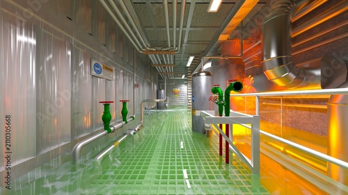 作業通路　3DCGレンダリング
