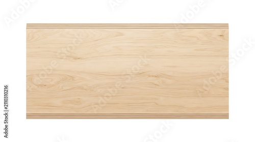 Plywood panel on white background