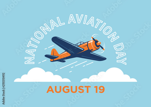 Photography National aviation day celebration graphic with celebratory text commemorating co