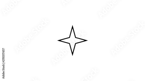 Minimalist hand-drawn sparkle star vector icon, clean bold black outline on plain white background, versatile decorative line art illustration perfect for branding, packaging, and creative design
