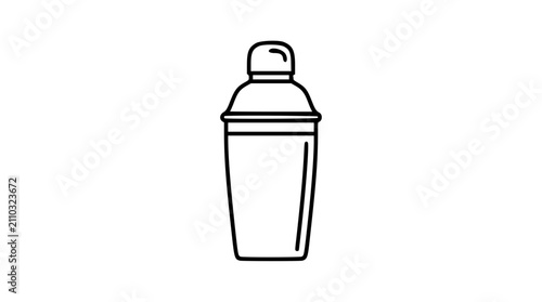 Foto Hand-drawn vector icon of a classic cocktail shaker with minimalist line outlines and clean design