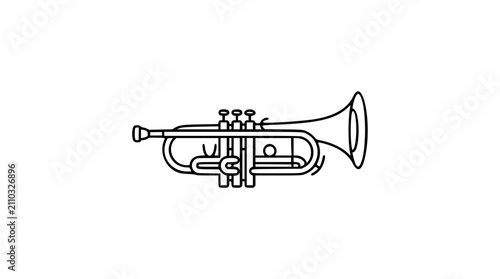 Photography Minimalist vector icon of trumpet in clean line art style