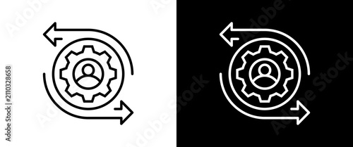 Obraz na plátně Transition white and black icon set design