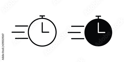 Foto Time fast icon line graphics series. EPS10