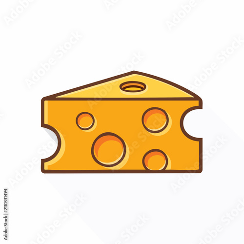 Flat Cheese Wedge Vector Icon