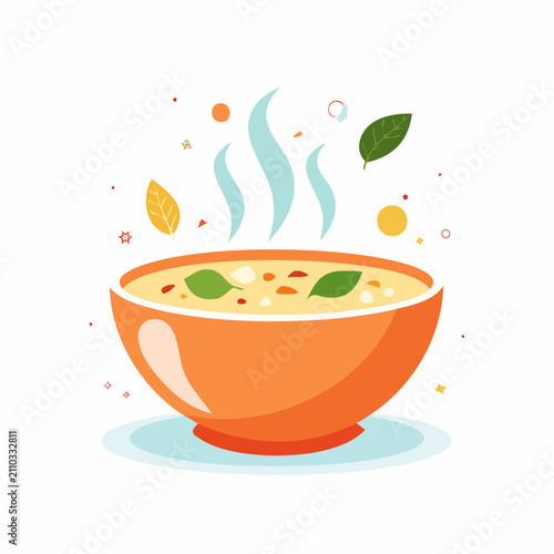 Flat Steaming Soup Bowl Art